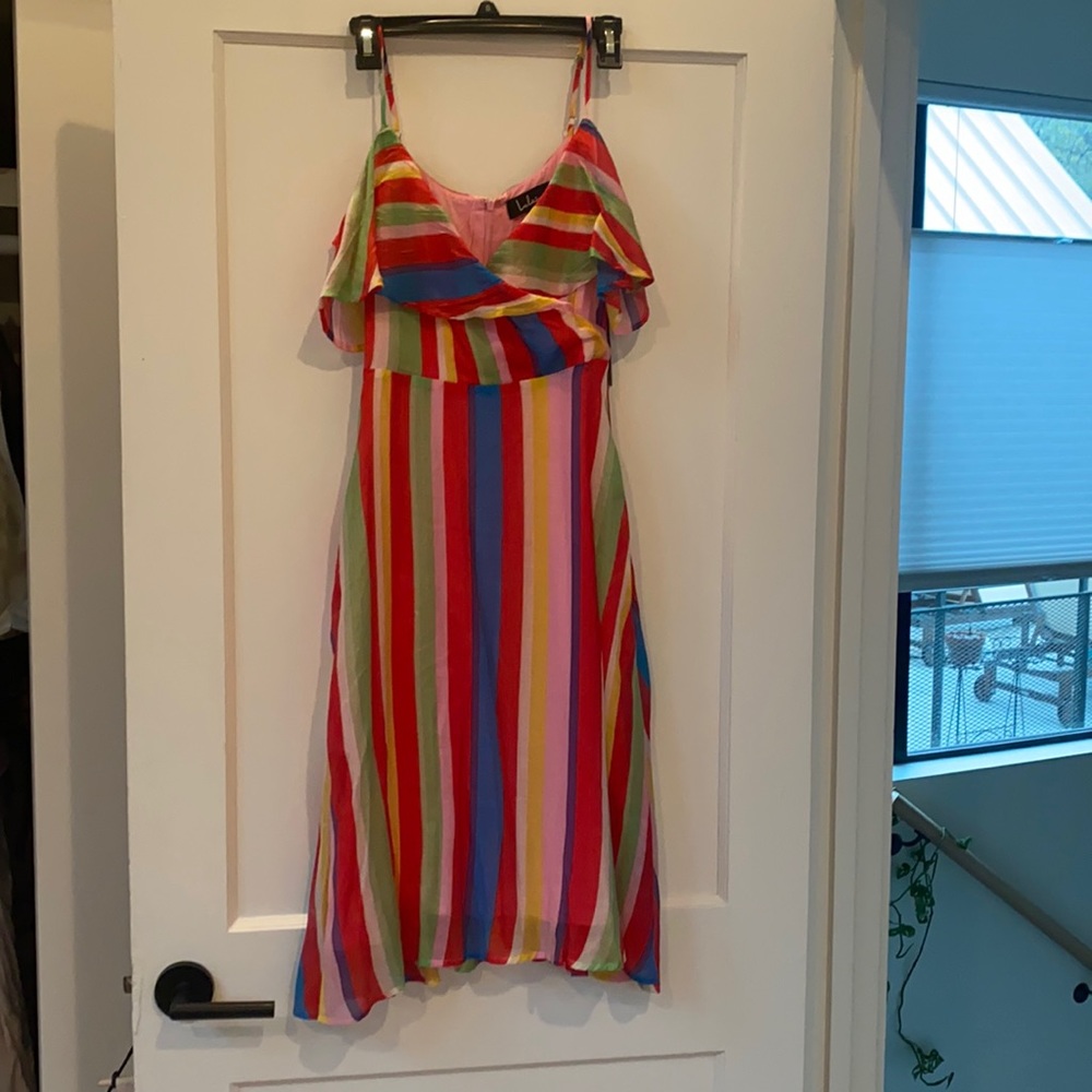 Sleeveless “off shoulder” summer dress